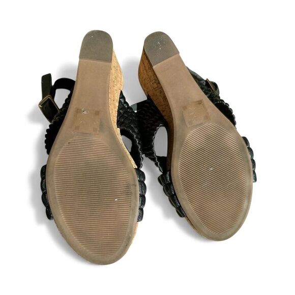 Market & Spruce Women's Black Wedge Sandals Size 7.5 Summer Casual - Picture 6 of 6